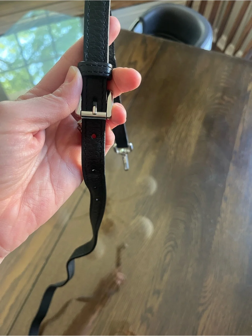 Michael Kors Black Purse Strap with Nickel Hardware
